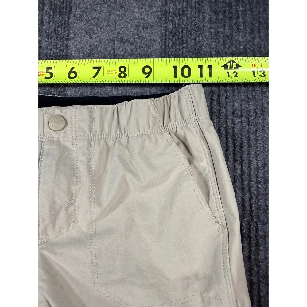 LL Bean Kids Convertible Hiking Pants Tan Khaki Zip Off Shorts Size 6X-7 513663